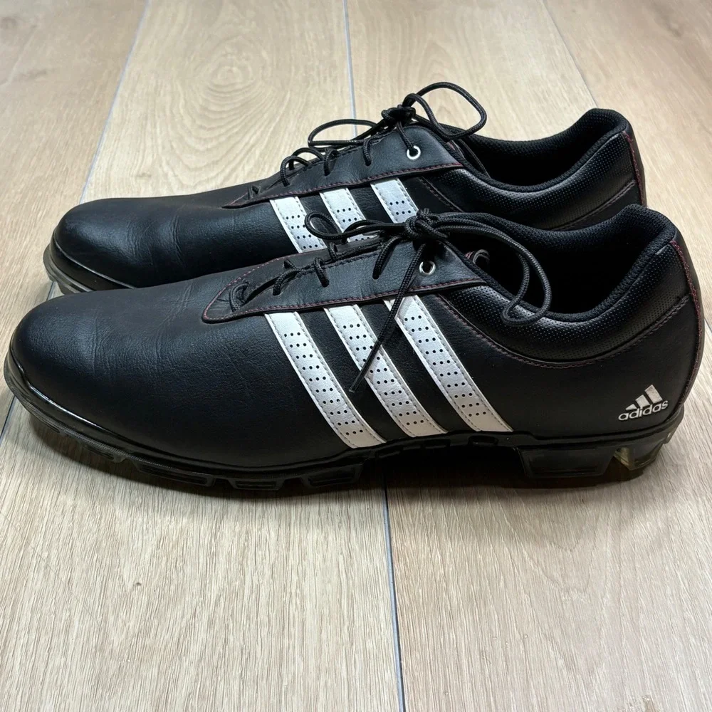 Adidas Tech Response Black White Leather Golf Shoes Men's Size 13 F33451